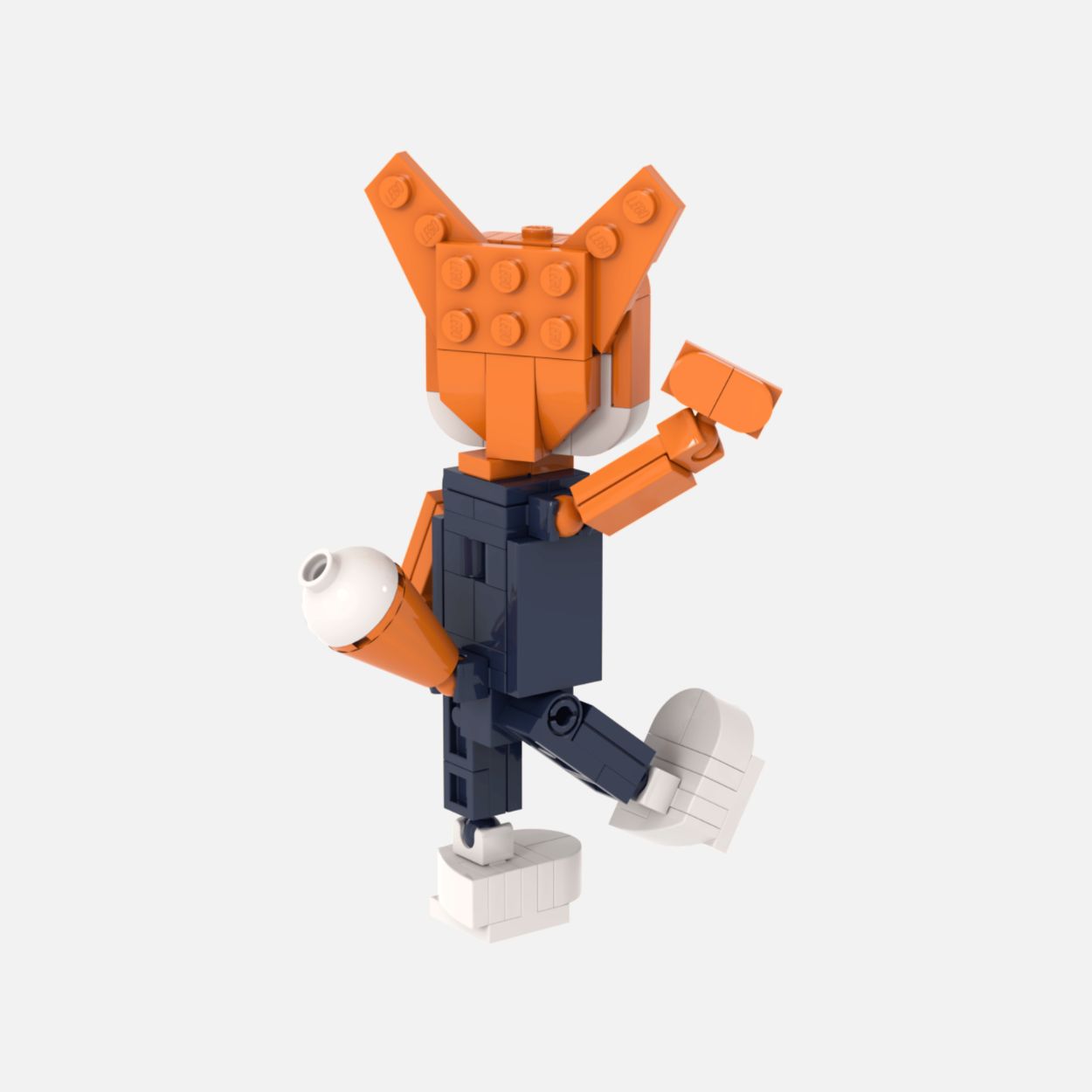 university fox mascot - customer LEGO set for business - back view